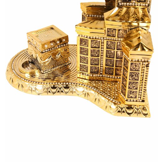 Clock Tower mit Kaaba und den 99 Namen Allahs in Gold, Dekoartikel, 25 cm