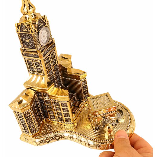 Clock Tower mit Kaaba und den 99 Namen Allahs in Gold, Dekoartikel, 25 cm
