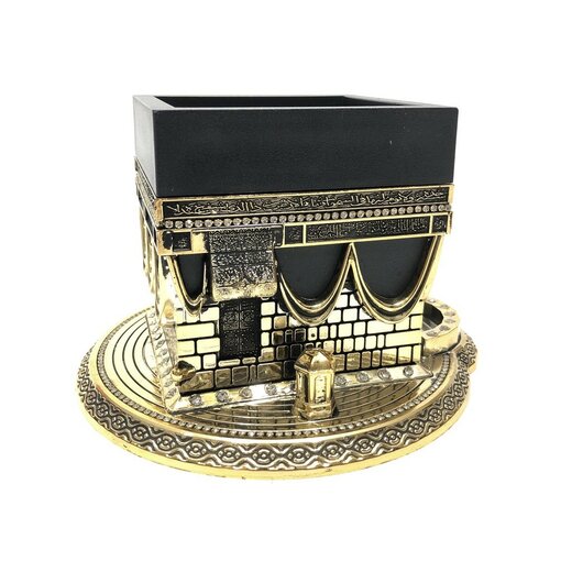 Modell der Kaaba mit Fundament in Gold, 11 cm