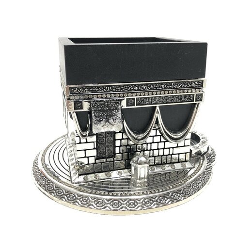 Modell der Kaaba mit Fundament in Silber, 11 cm