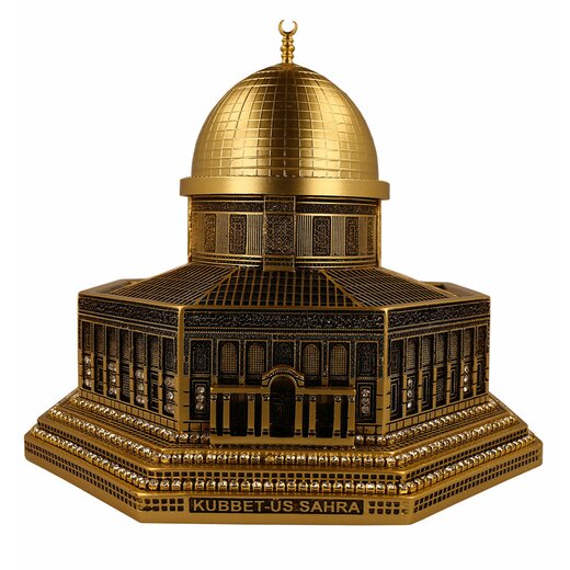Dekomodell des Felsendoms, Qubbat As Sachra in Gold, 25 x 22 cm