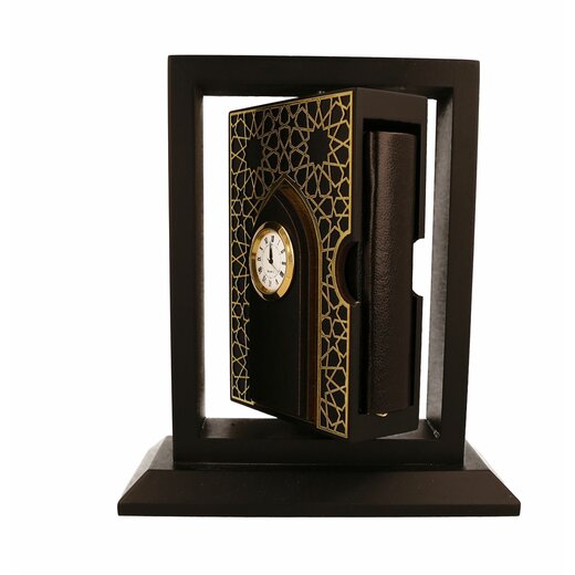 Drehbares Koranfach, verziert mit goldener Uhr und Ornamenten